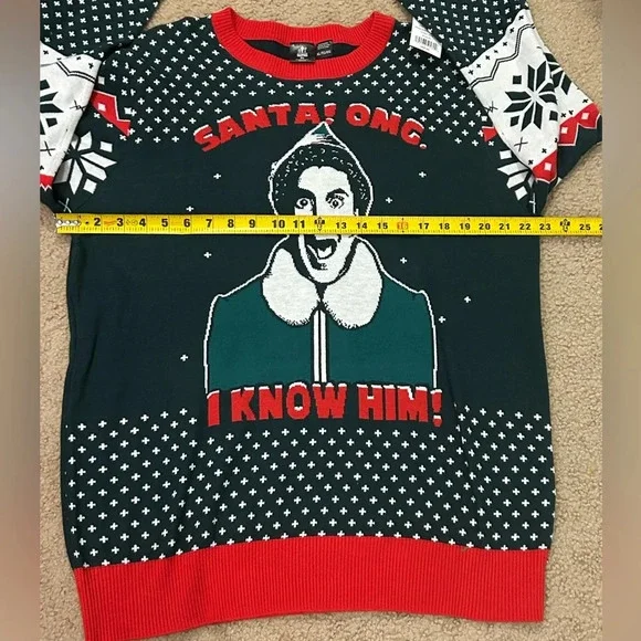 NWT Buddy the Elf Men’s XL Ugly Christmas Sweater - Picture 7 of 8
